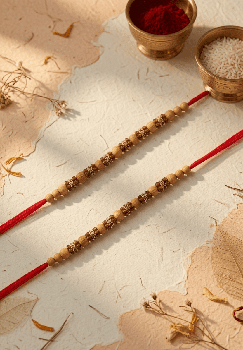 Exquisite Multi-Color Rakhi Set for Brother in Alloy, Crystal and Fabric