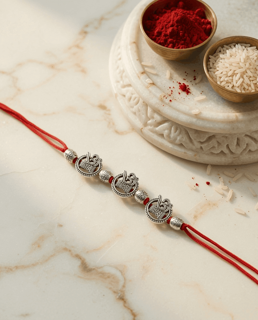 Handcrafted Oxidised Silver Rakhi | Stylish Festival Gift for Brothers