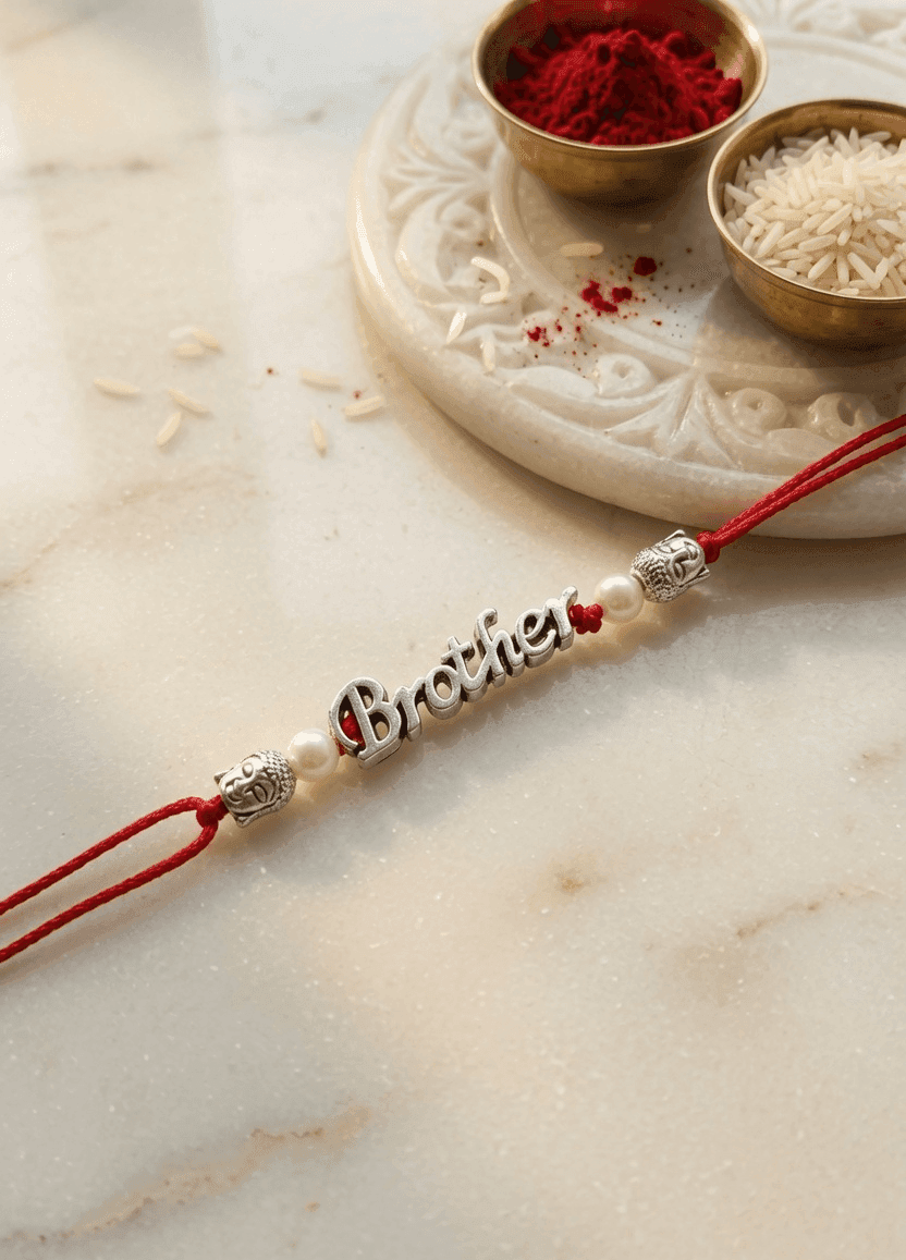Elegant Silver Designer Rakhi 2026 for Cherished Brother