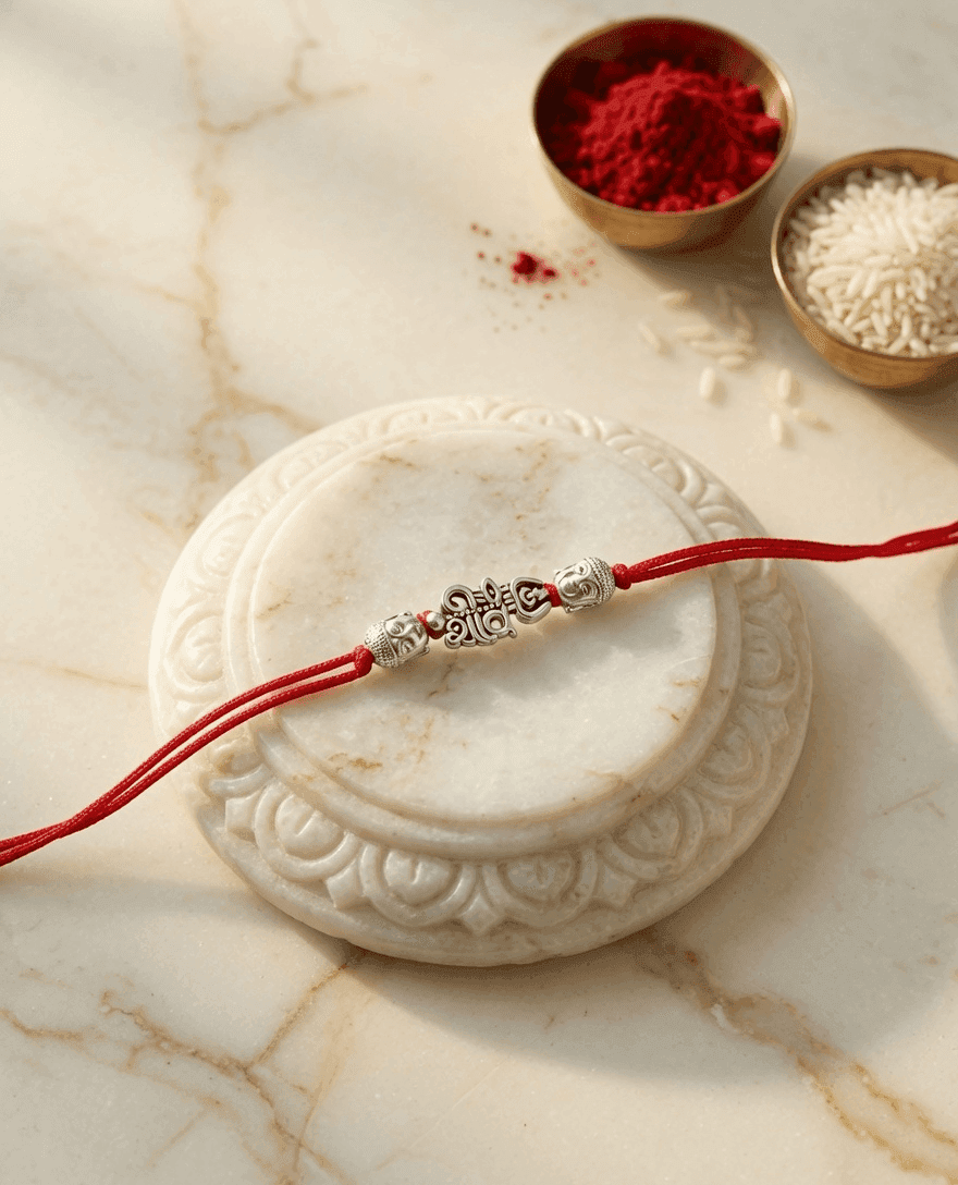 Handcrafted Silver Oxidised Rakhi: A Festive Band for Brother