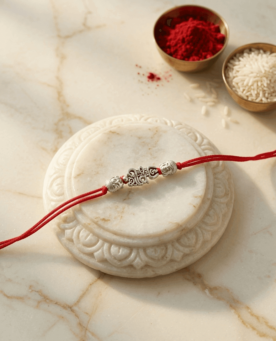 Handcrafted Silver Oxidised Rakhi: A Festive Band for Brother