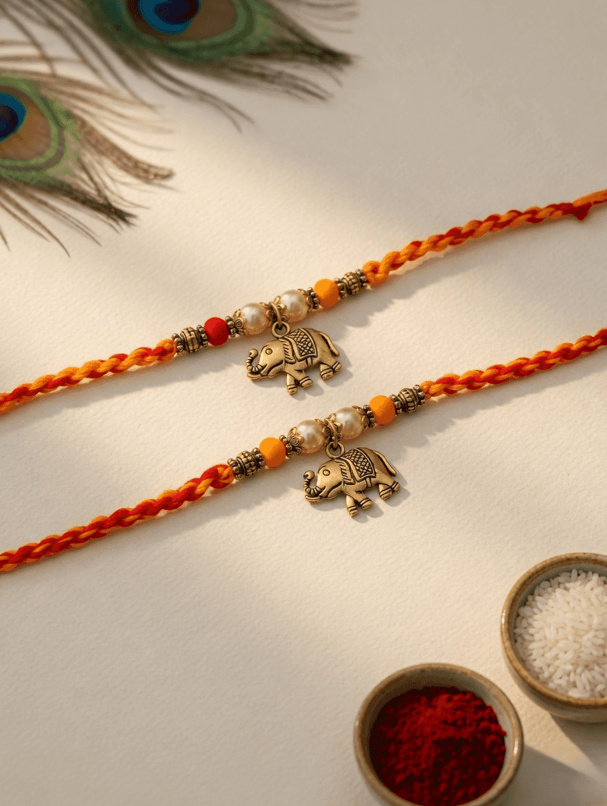 Colorful Rakhi Set 2026: Alloy, Crystal & Fabric Combo for Brothers