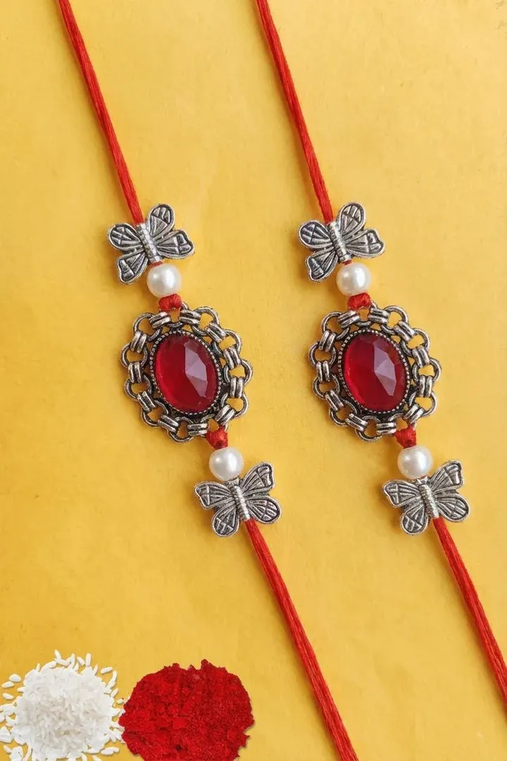 Cherished Bonds - 'Oxidised Silver Rakhi' for Brother-india