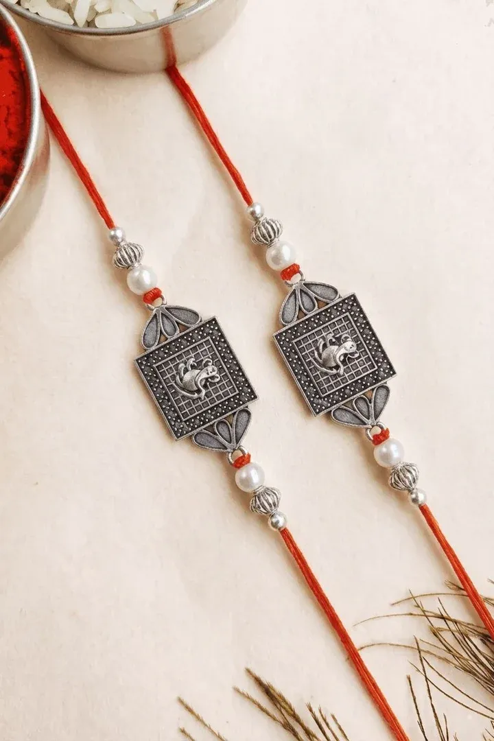Dazzling Rakhi Combo Set in Multi-Color Alloy, Crystal, and Fabric