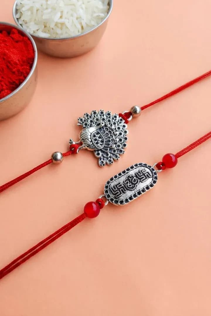 Silver Sparkle: Online Shopping for Beaded Kundan Rakhi