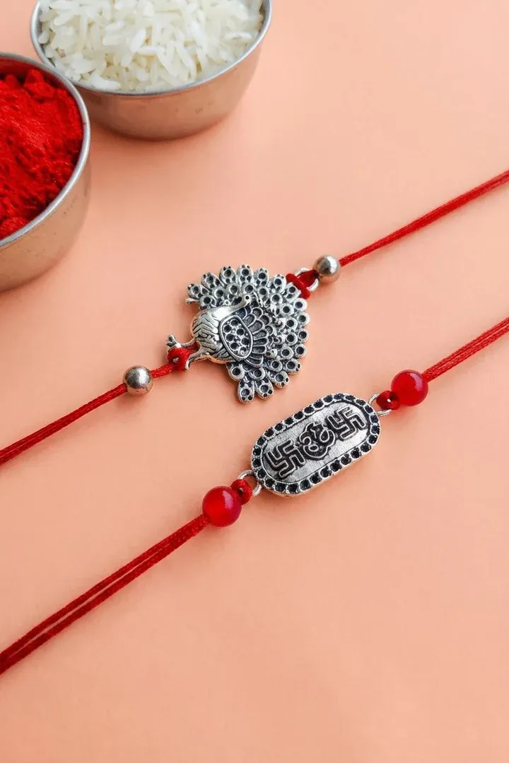Silver Sparkle: Online Shopping for Beaded Kundan Rakhi