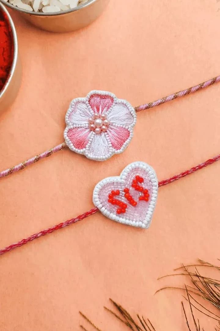 Pink Beaded Rakhi Gift Set for Brother 2026 - Online Exclusive