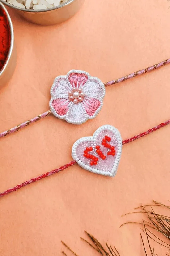 Pink Beaded Rakhi Gift Set for Brother 2026 - Online Exclusive