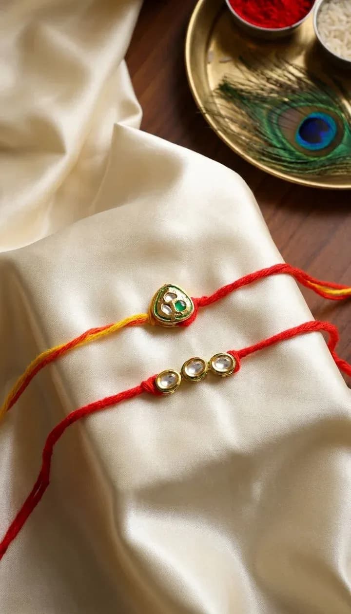 Crystal-Based Kundan Rakhi: Buy Handmade Multi-Color Designs Online