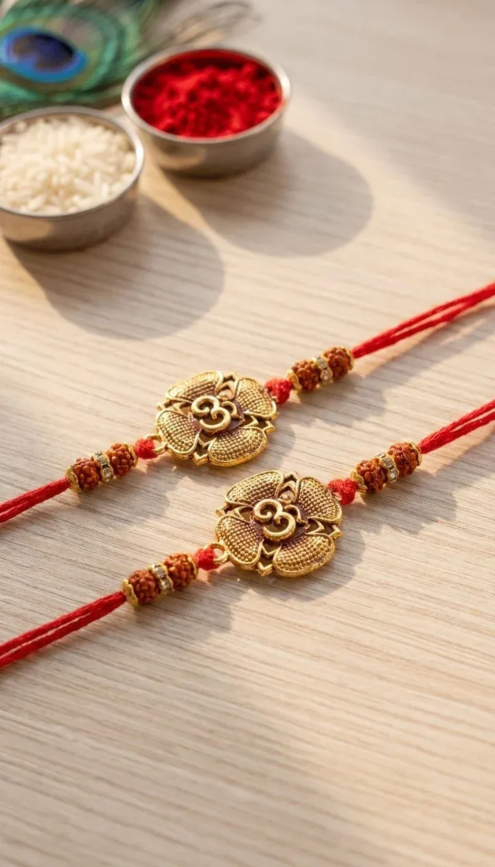 Multi-Color Rakhi Combo Set 2026: Alloy, Crystal & Fabric